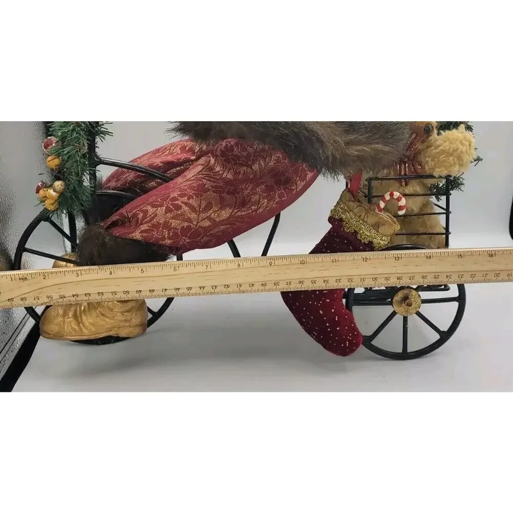 Vintage Large Porcelain Face Santa Claus Riding Tricycle Presents 16
